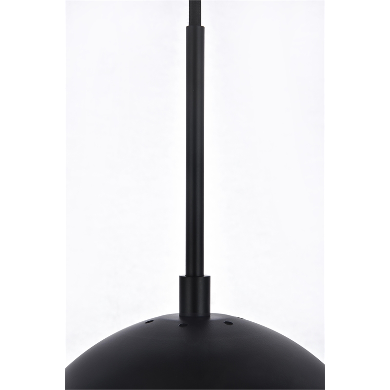 Living District Eclipse 7 Lights Black Pendant With Frosted White Glass