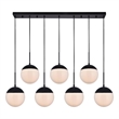 Living District Eclipse 7 Lights Black Pendant With Frosted White Glass
