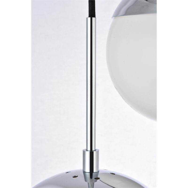 Living District Eclipse 7 Lights Chrome Pendant With Frosted White Glass