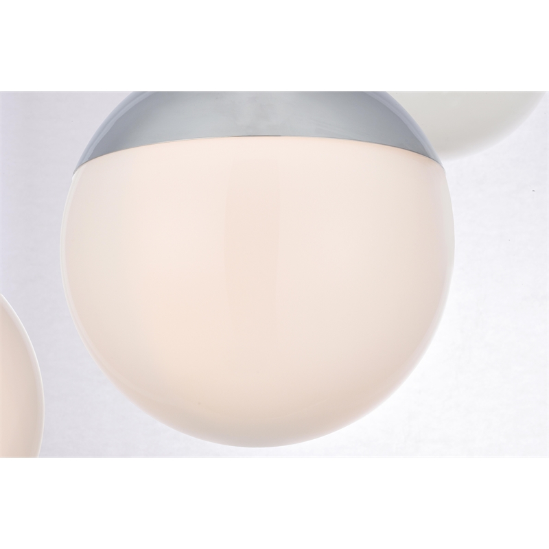 Living District Eclipse 7 Lights Chrome Pendant With Frosted White Glass