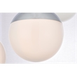 Living District Eclipse 7 Lights Chrome Pendant With Frosted White Glass