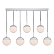 Living District Eclipse 7 Lights Chrome Pendant With Frosted White Glass