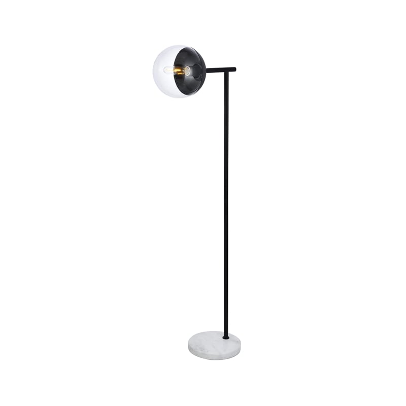 Living District Eclipse 1 Light Black Floor Lamp With Clear Glass