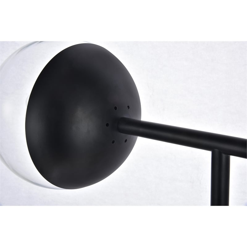 Living District Eclipse 1 Light Black Floor Lamp With Clear Glass