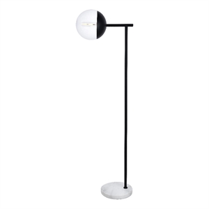 Living District Eclipse 1 Light Black Floor Lamp With Clear Glass