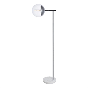 Living District Eclipse 1 Light Chrome Floor Lamp With Clear Glass