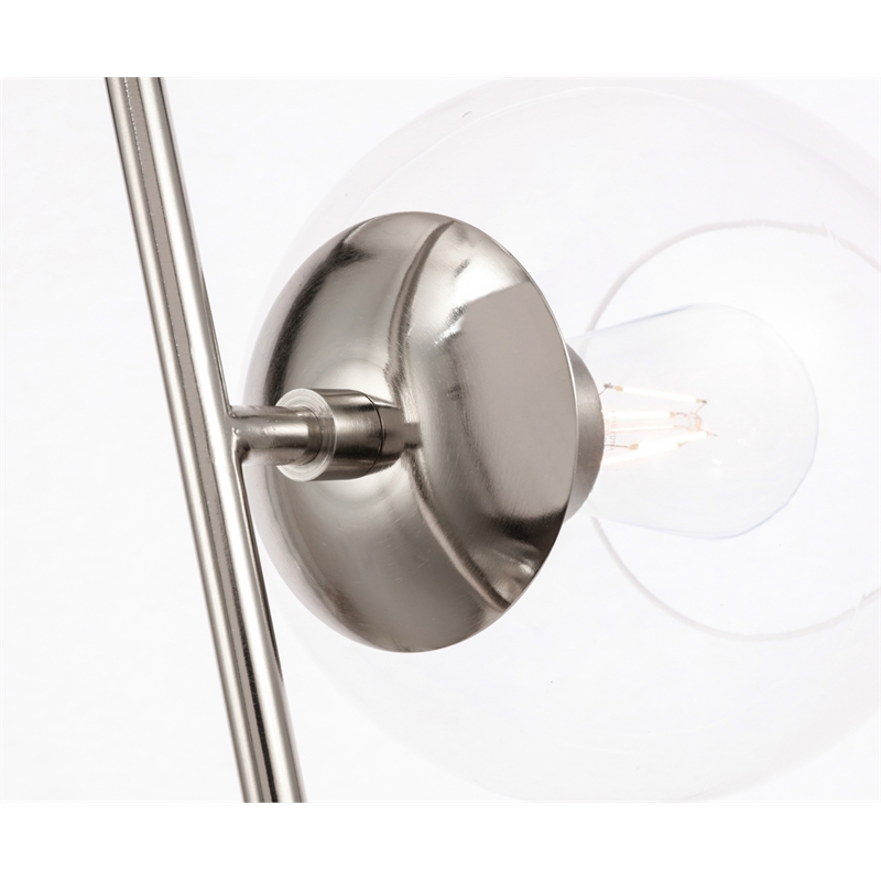 Living District Ryland 2 Light Chrome and Clear Glass Pendant