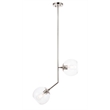 Living District Ryland 2 Light Chrome and Clear Glass Pendant