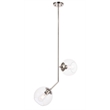 Living District Ryland 2 Light Chrome and Clear Glass Pendant