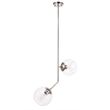 Living District Ryland 2 Light Chrome and Clear Glass Pendant
