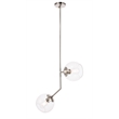 Living District Ryland 2 Light Chrome and Clear Glass Pendant