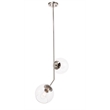 Living District Ryland 2 Light Chrome and Clear Glass Pendant