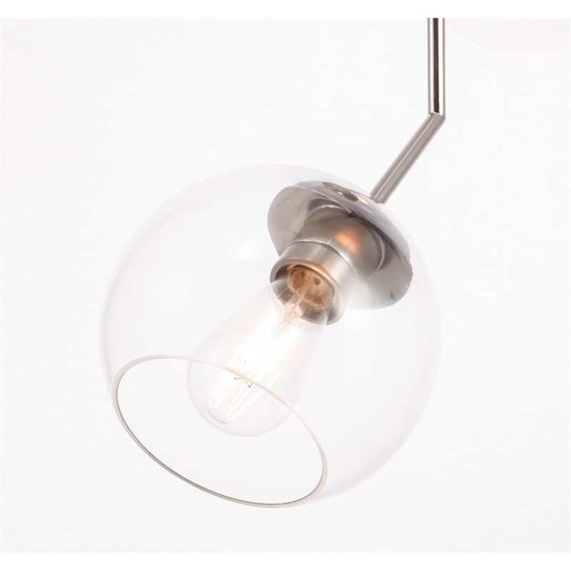 Living District Ryland 2 Light Chrome and Clear Glass Pendant