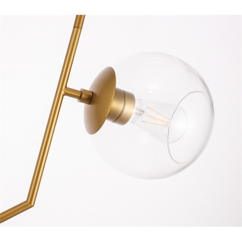 Living District Ryland 2 Light Brass and Clear Glass Pendant