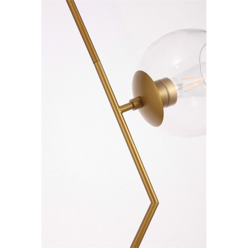 Living District Ryland 2 Light Brass and Clear Glass Pendant