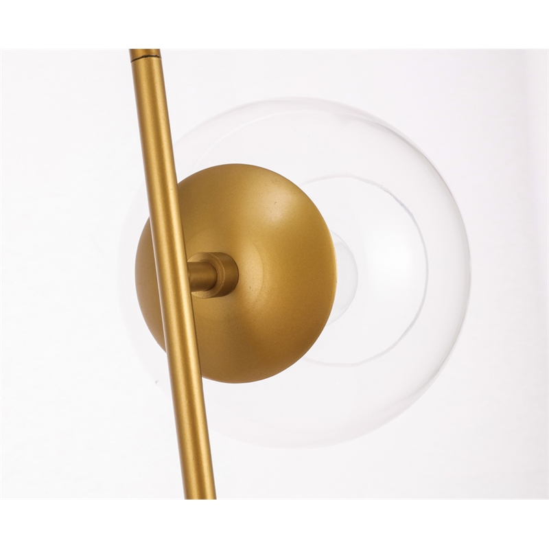 Living District Ryland 2 Light Brass and Clear Glass Pendant