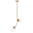 Living District Ryland 2 Light Brass and Clear Glass Pendant