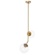 Living District Ryland 2 Light Brass and Clear Glass Pendant