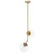 Living District Ryland 2 Light Brass and Clear Glass Pendant