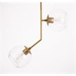 Living District Ryland 2 Light Brass and Clear Glass Pendant