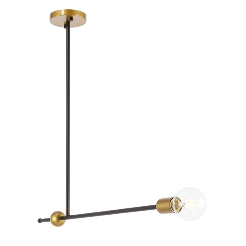 Living District Brees 1 Light Black and Brass Pendant