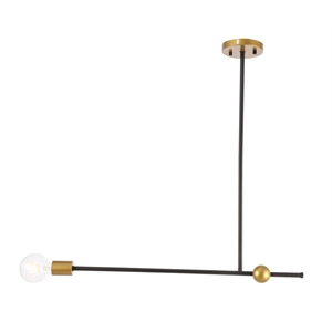 Living District Brees 1 Light Black and Brass Pendant