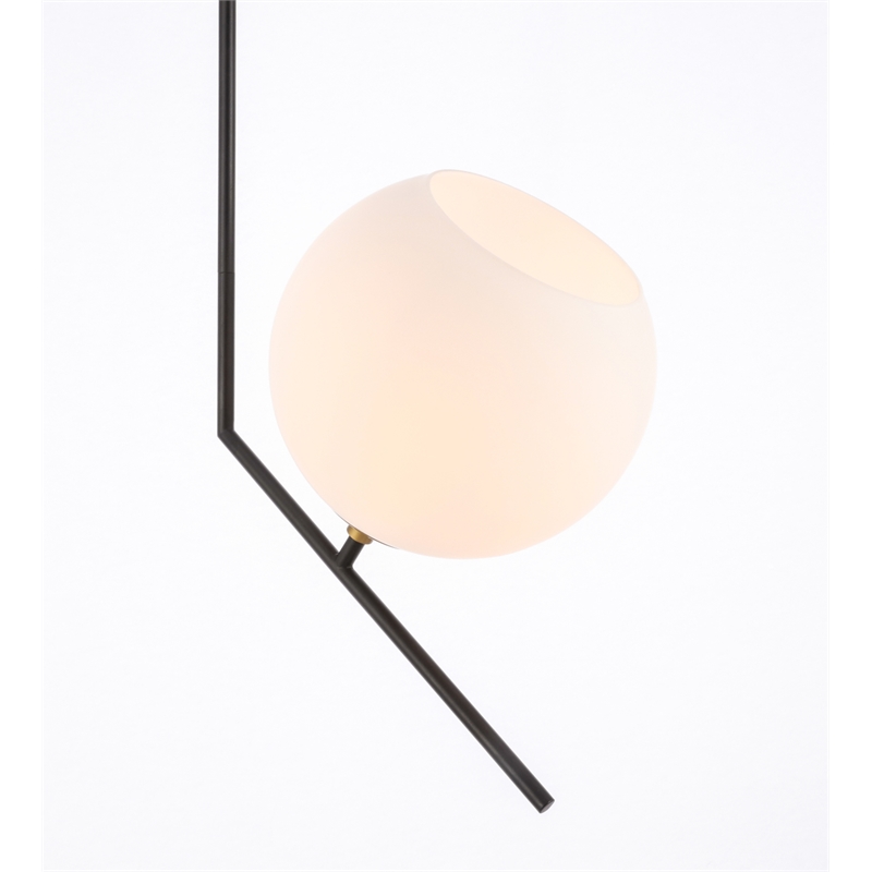 Living District Ryland 1 Light Black and Brass and Frosted White Glass Pendant