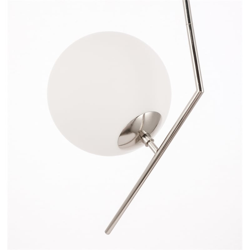 Living District Ryland 1 Light Chrome and Frosted White Glass Pendant