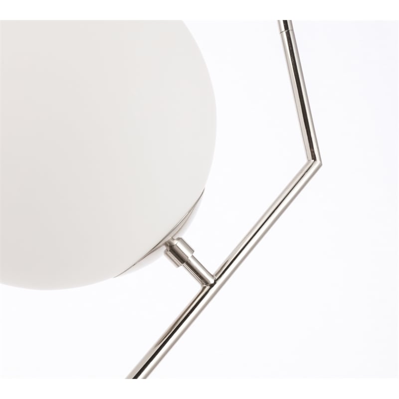 Living District Ryland 1 Light Chrome and Frosted White Glass Pendant