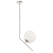 Living District Ryland 1 Light Chrome and Frosted White Glass Pendant