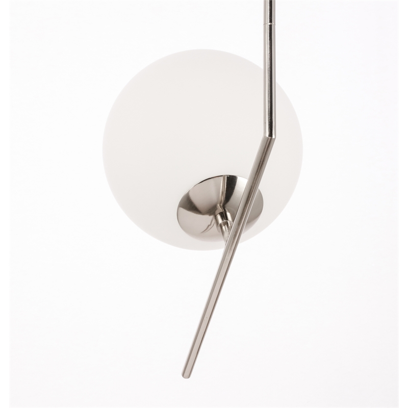Living District Ryland 1 Light Chrome and Frosted White Glass Pendant