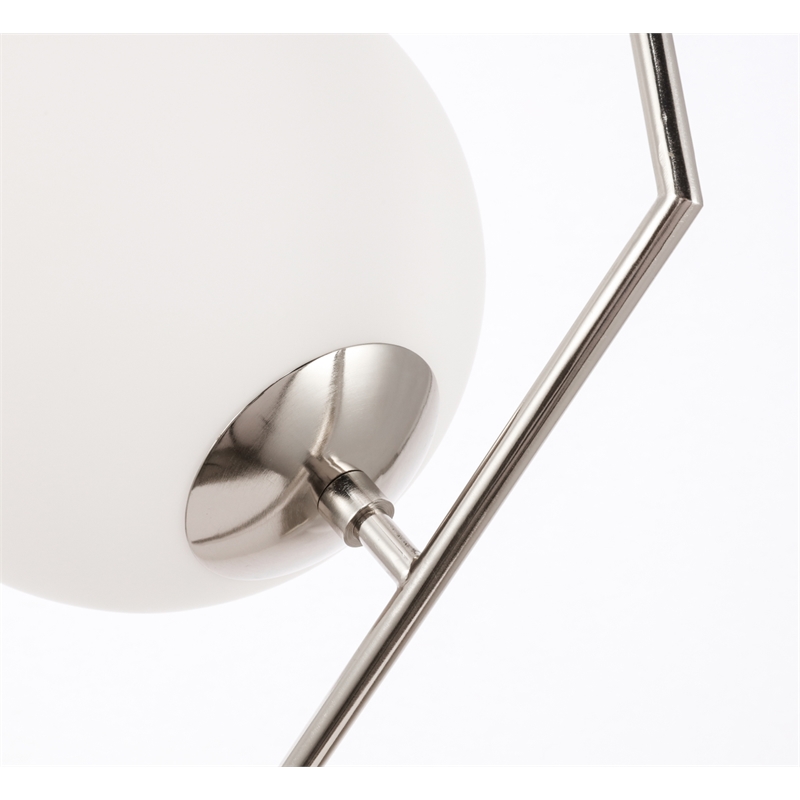 Living District Ryland 1 Light Chrome and Frosted White Glass Pendant