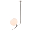 Living District Ryland 1 Light Chrome and Frosted White Glass Pendant