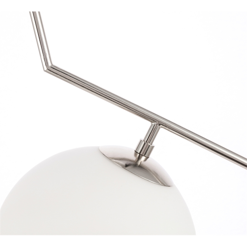 Living District Ryland 1 Light Chrome and Frosted White Glass Pendant