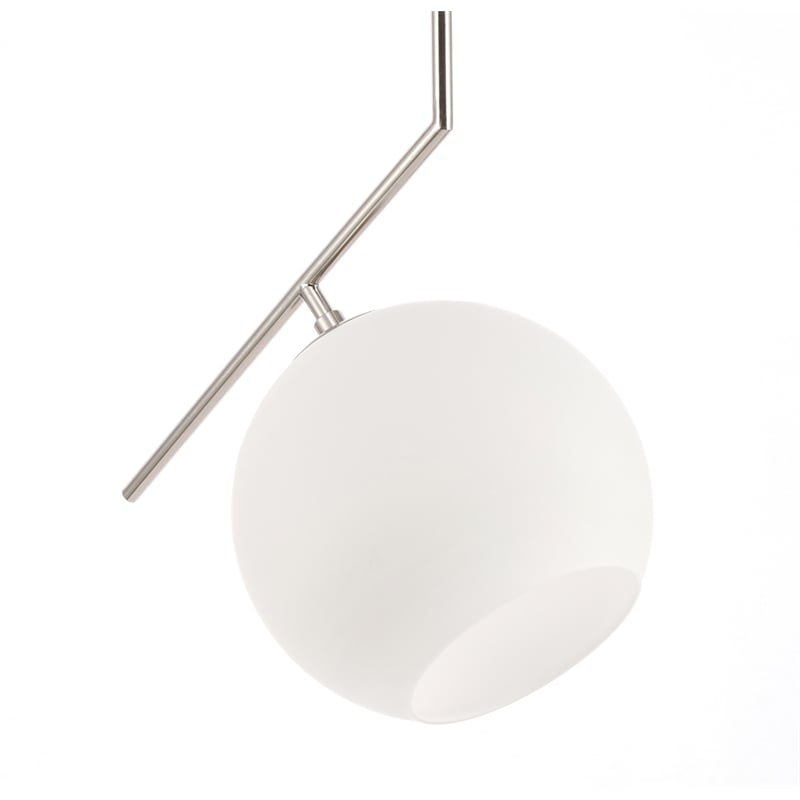 Living District Ryland 1 Light Chrome and Frosted White Glass Pendant