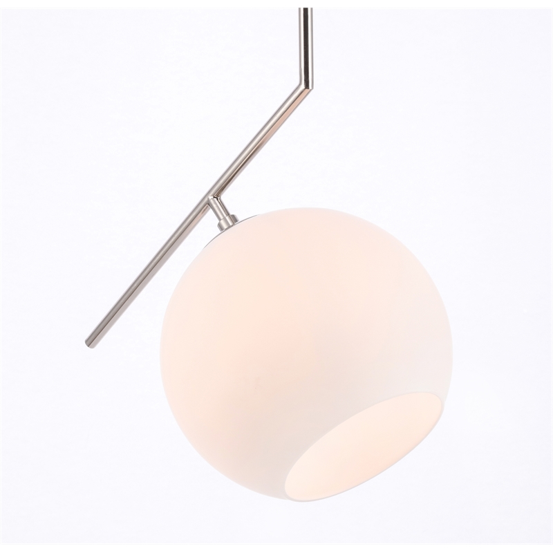 Living District Ryland 1 Light Chrome and Frosted White Glass Pendant