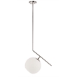 Living District Ryland 1 Light Chrome and Frosted White Glass Pendant