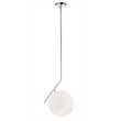 Living District Ryland 1 Light Chrome and Frosted White Glass Pendant