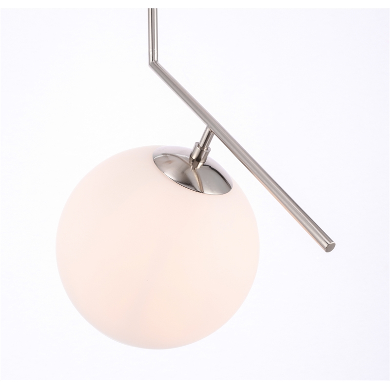 Living District Ryland 1 Light Chrome and Frosted White Glass Pendant