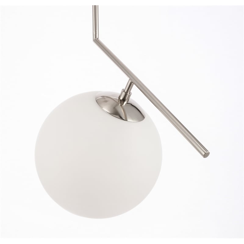 Living District Ryland 1 Light Chrome and Frosted White Glass Pendant