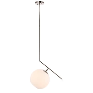 Living District Ryland 1 Light Chrome and Frosted White Glass Pendant