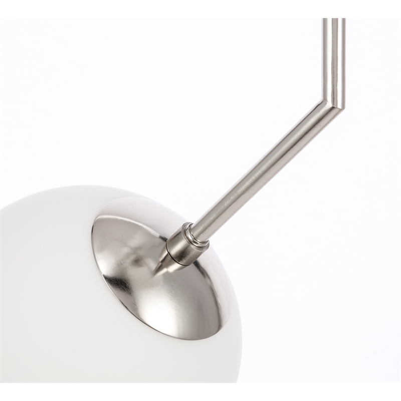 Living District Ryland 2 Light Chrome and Frosted White Glass Pendant