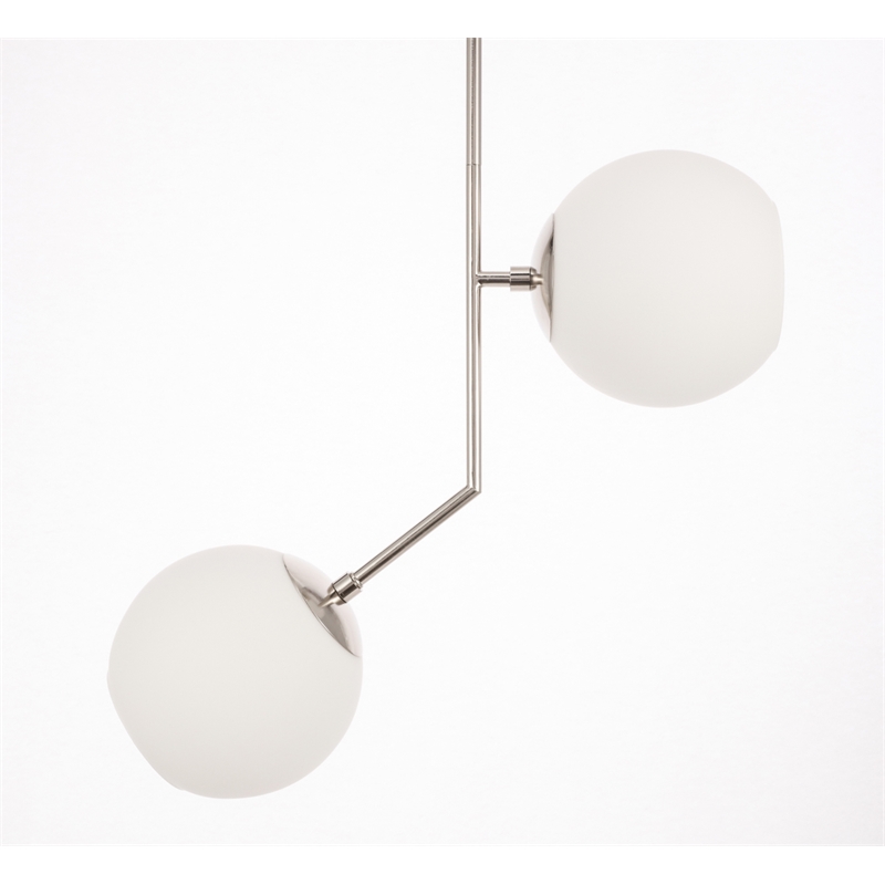 Living District Ryland 2 Light Chrome and Frosted White Glass Pendant