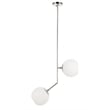 Living District Ryland 2 Light Chrome and Frosted White Glass Pendant