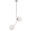 Living District Ryland 2 Light Chrome and Frosted White Glass Pendant