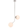 Living District Ryland 2 Light Chrome and Frosted White Glass Pendant