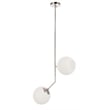 Living District Ryland 2 Light Chrome and Frosted White Glass Pendant