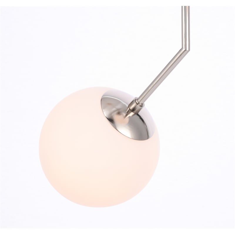Living District Ryland 2 Light Chrome and Frosted White Glass Pendant