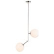 Living District Ryland 2 Light Chrome and Frosted White Glass Pendant