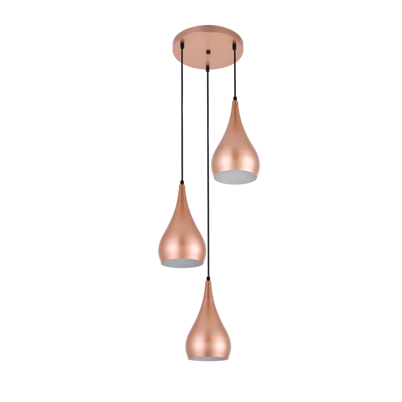 Living District Nora 3 Light Honey Gold Pendant